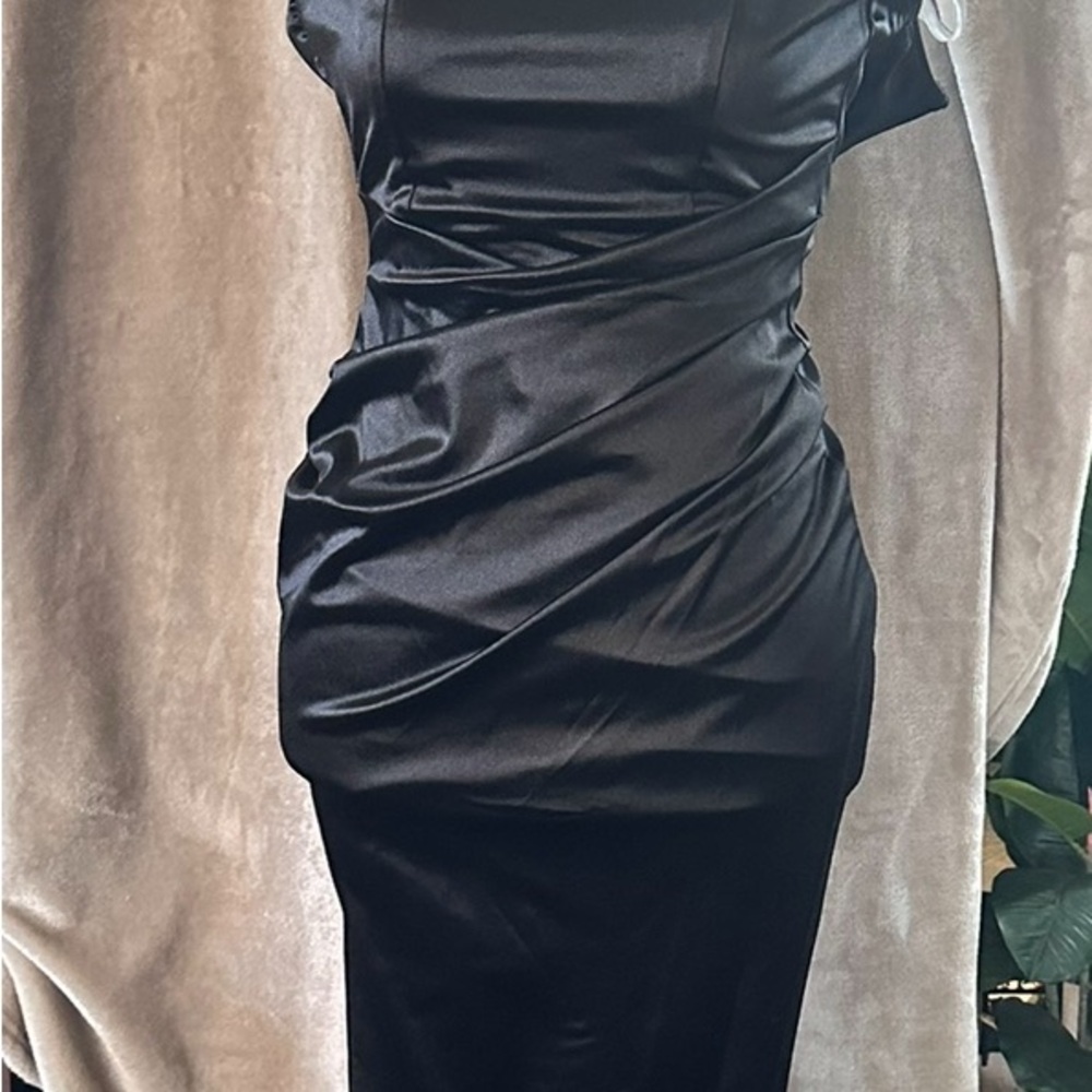 Elegant Black Satin Dress